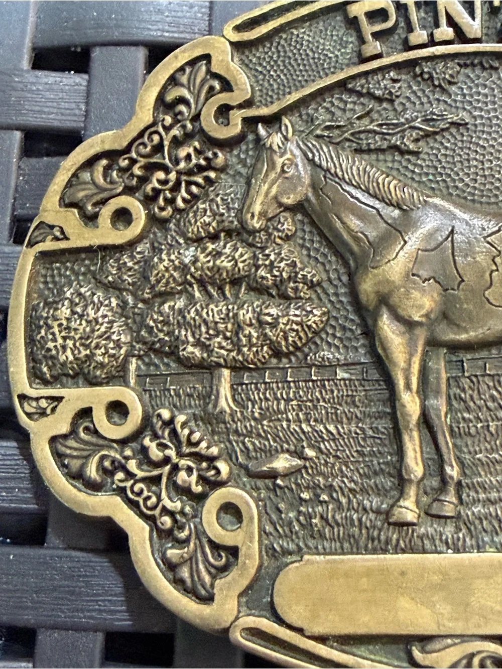 Vintage Award Design Medals Pinto Horse Solid Brass Belt Buckle First Edition